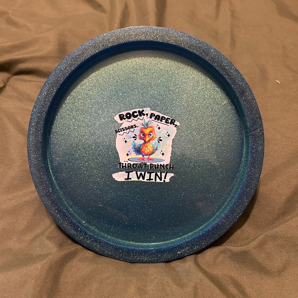 Blue Rock Paper Scissors Disc trays
